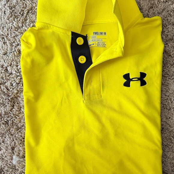 Under Armour Bright Yellow Polo with Black Details - Picture 1 of 2